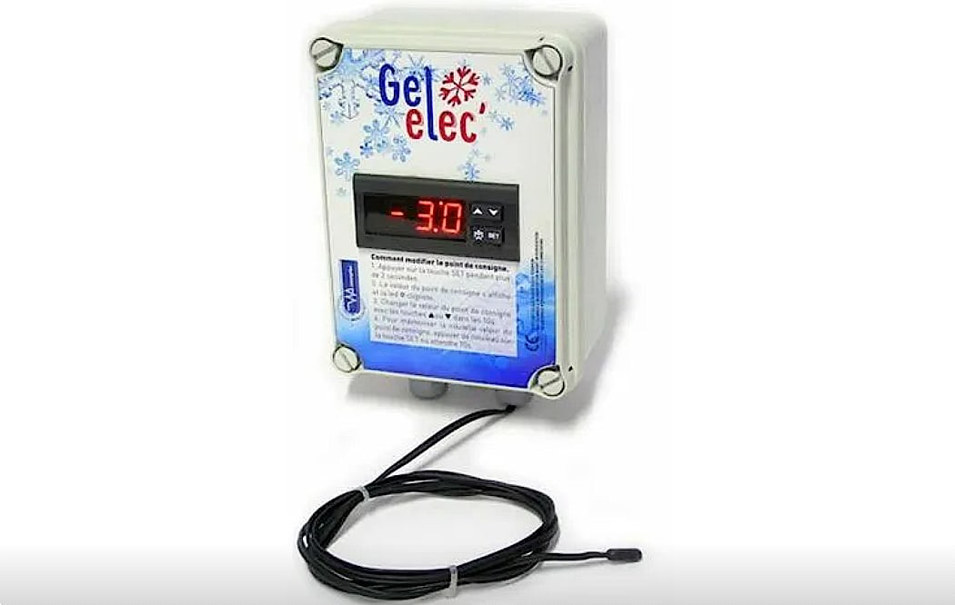 Coffret Hors-gel Pour Piscine - GELELEC - Affichage Digital - Température Réglable - Sonde Incluse (1,5 M)